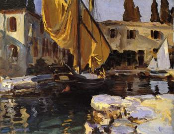Boat with The Golden Sail, San Vigilio